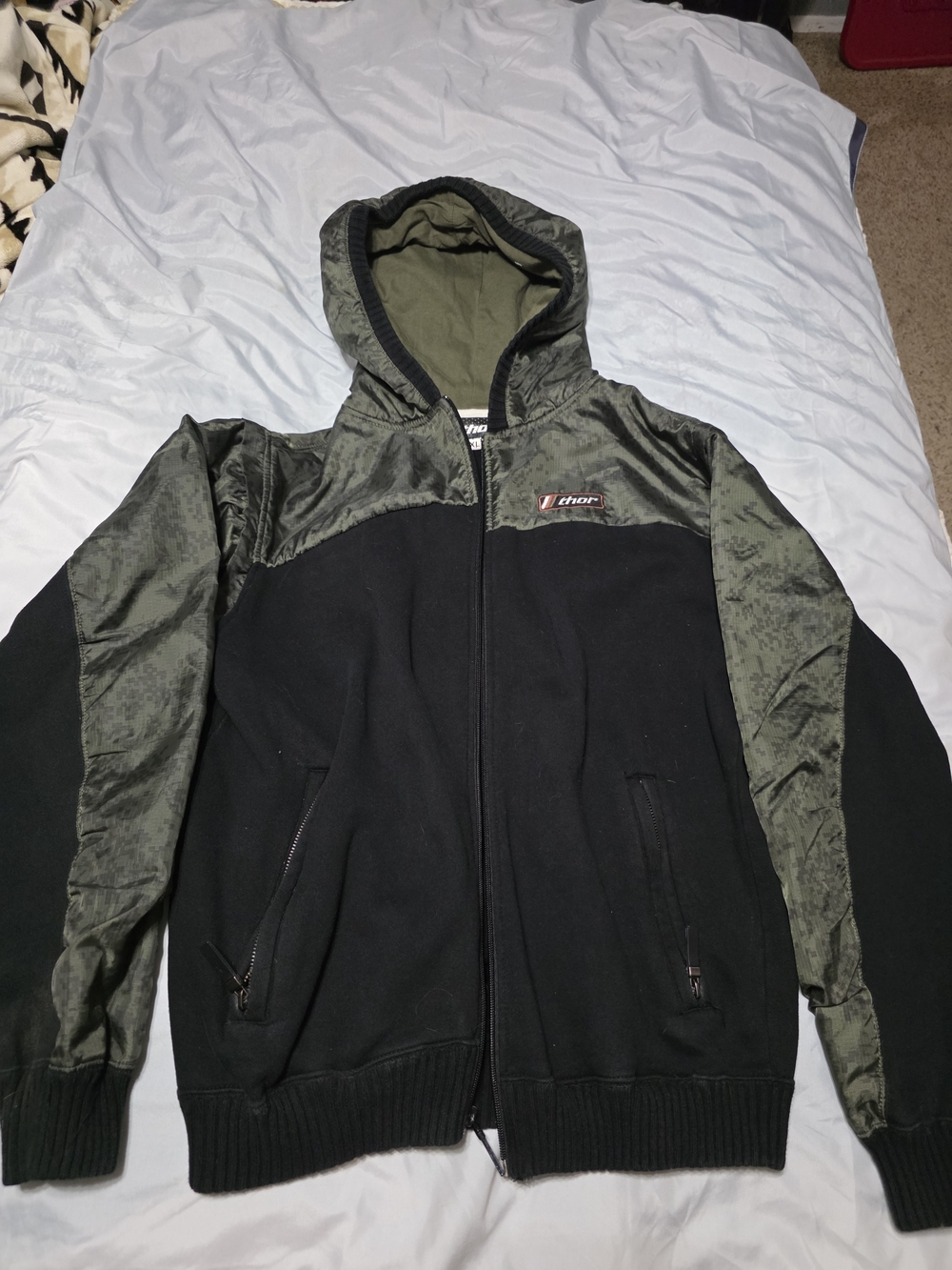 Thor Men’s Black & Olive Hooded Jacket